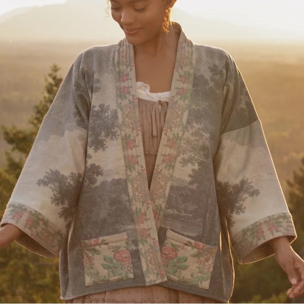 ⭐️Market of Stars⭐️ Still I Rise Cottage Cardigan Fleece Lined Cropped Kimono